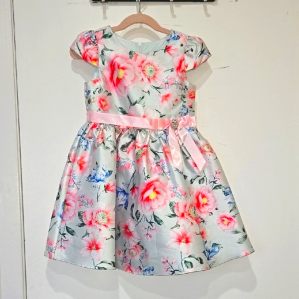Rare Editions floral Pink Kids Dress- size 6